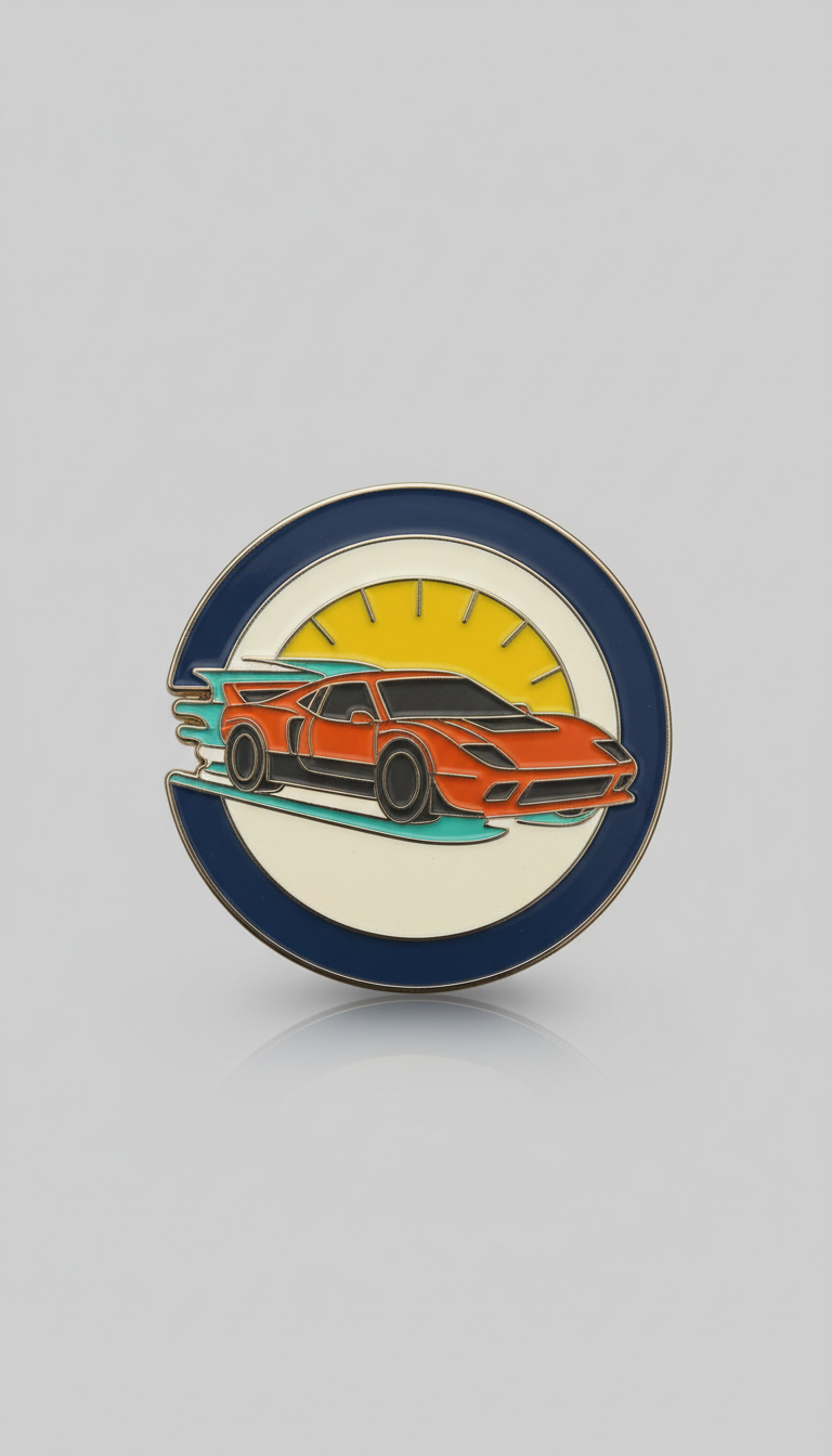 Enamel Badge With Midnight Rally Motif